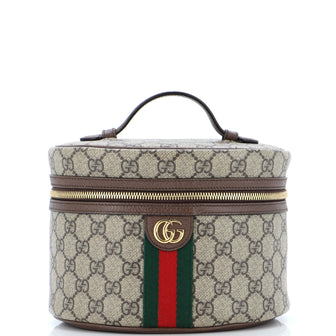 Gucci Ophidia Top Handle Cosmetic Case GG Coated Canvas Small