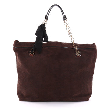 Lanvin Amalia Cabas Tote Python Embossed Suede Large 2504902