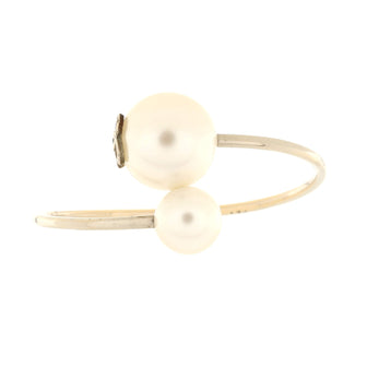 Chanel Double Pearl Cuff Bracelet Metal and Faux Pearls