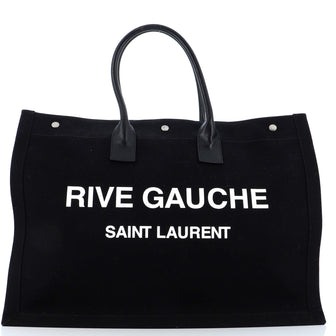 Saint Laurent Rive Gauche Shopper Tote Camo Canvas Large