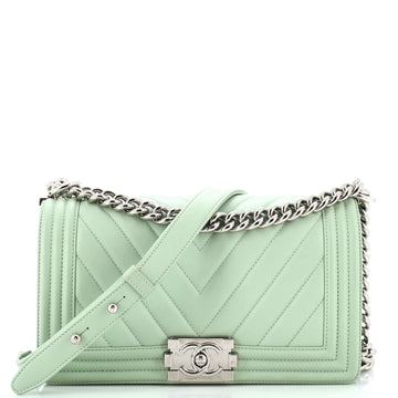 Chanel Boy Flap Bag Chevron Calfskin Old Medium