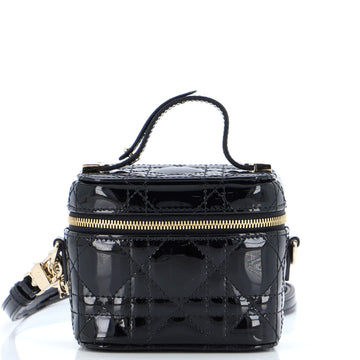 Christian Dior Lady Dior Vanity Case Cannage Quilt Patent Micro