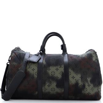 Louis Vuitton Keepall Bandouliere Bag Limited Edition Camouflage Monogram Nylon 50
