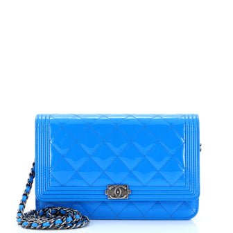 Chanel Boy Wallet on Chain Quilted Patent