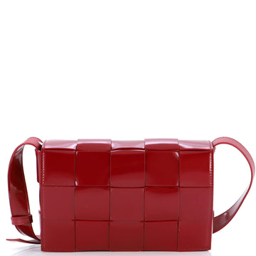 Bottega Veneta Cassette Crossbody Bag Maxi Intrecciato Patent