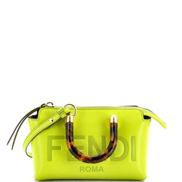 Fendi Logo By The Way Top Handle Bag Embossed Leather Mini