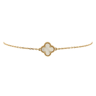 Van Cleef & Arpels Sweet Alhambra Bracelet 18K Yellow Gold and Mother of Pearl
