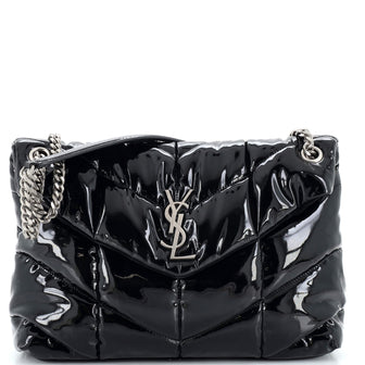 Saint Laurent Loulou Puffer Shoulder Bag Quilted Patent Medium