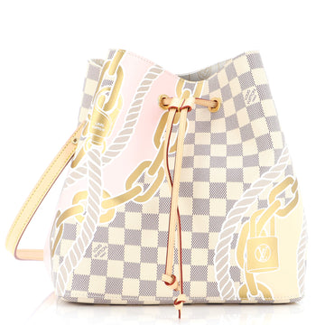 Louis Vuitton NeoNoe Handbag Limited Edition Damier Summer Rope and Chain MM