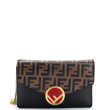 Fendi F is Fendi Envelope Wallet on Chain Zucca Embossed Leather