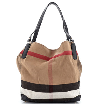Burberry Ashby Bag House Check Canvas Medium