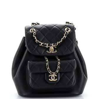 Chanel Duma Drawstring Backpack Quilted Lambskin Small