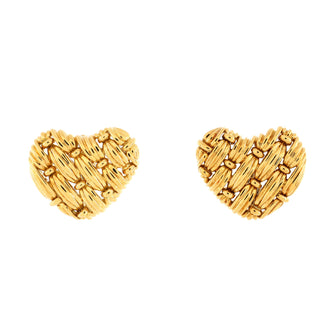 Tiffany & Co. Vintage Woven Hearts Stud Earrings 18K Yellow Gold