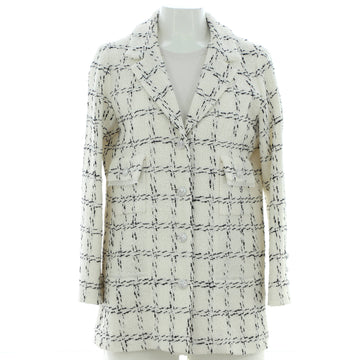 Chanel Women's Plaid Four Pocket Pearl Button Blazer Tweed