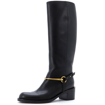 Gucci Women's Tess Horsebit Knee High Boots Leather