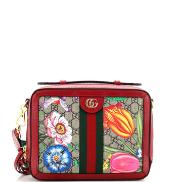 Gucci Ophidia Zip Around Camera Bag Flora GG Coated Canvas Small