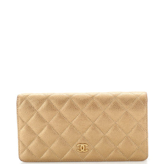 Chanel L-Yen Wallet Quilted Caviar