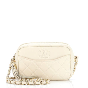 Chanel Coco Tassel Camera Case Quilted Caviar Mini