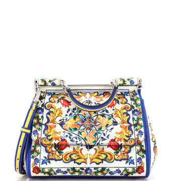 Dolce & Gabbana Miss Sicily Bag Printed Leather Medium