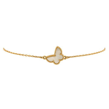 Van Cleef & Arpels Sweet Alhambra Butterfly Bracelet 18K Yellow Gold and Mother of Pearl