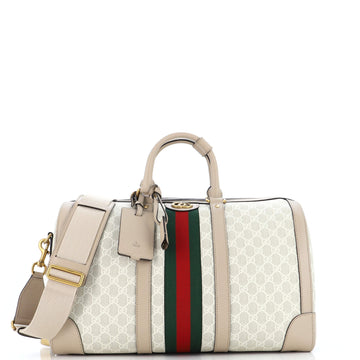Gucci Savoy Web Convertible Duffle Bag GG Coated Canvas Small