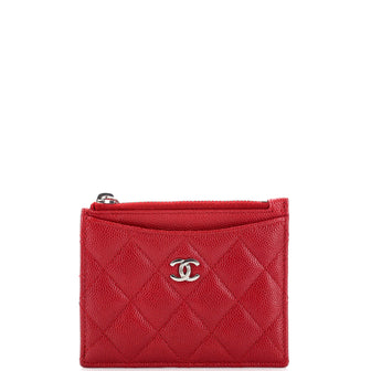 Chanel CC Zip Card Holder Quilted Caviar