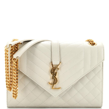 Saint Laurent Classic Monogram Envelope Satchel Mixed Matelasse Leather Medium