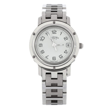Hermes Clipper Quartz Watch Stainless Steel 24