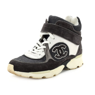 Chanel Women's CC High-Top Sneakers Leather and Neoprene