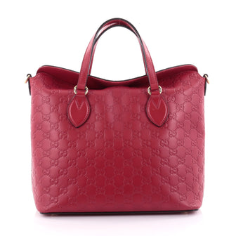 Buy Gucci Signature Fold Over Top Handle Bag Guccissima red 2510501