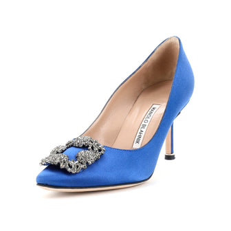Manolo Blahnik Women's Hangisi Pumps Satin 70