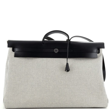 Hermes Herbag Cabine Criss Viking Toile and Leather