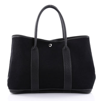 Hermes Garden Party Tote Toile and Leather 36 Black 2510902