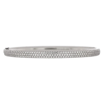 Tiffany & Co. Metro 3 Row Hinged Bangle Bracelet 18K White Gold with Diamonds
