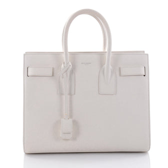 Saint Laurent Sac de Jour Handbag Leather Small White 2511101