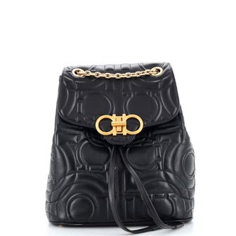 Salvatore Ferragamo Gancini Backpack Quilted Leather