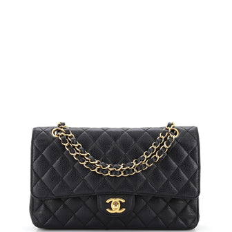 Chanel Classic Double Flap Bag Quilted Caviar Medium