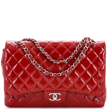 Chanel Classic Double Flap Bag Quilted Patent Maxi