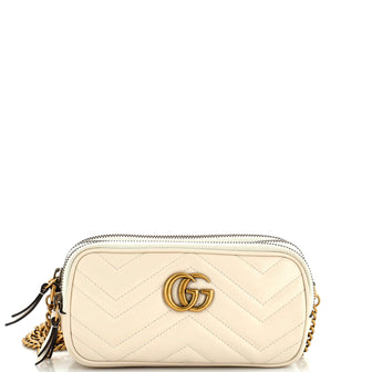 Gucci GG Marmont Triple Zip Chain Bag Matelasse Leather Mini