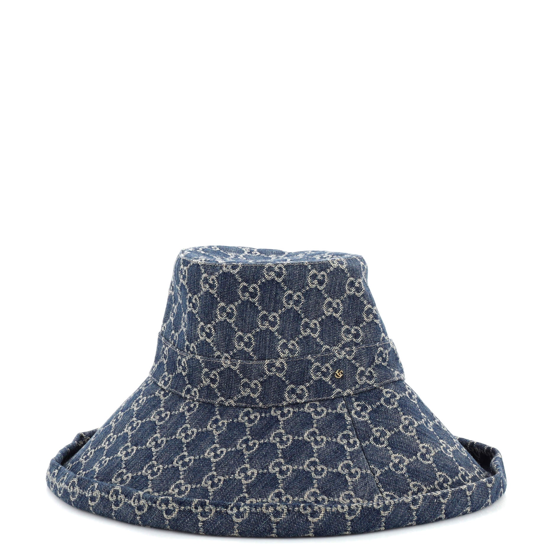 Gucci Wide Brim Hat GG Denim Blue 2511862