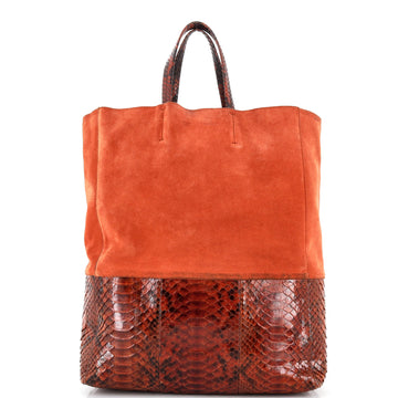 Celine Vertical Bi-Cabas Tote Python and Leather Large