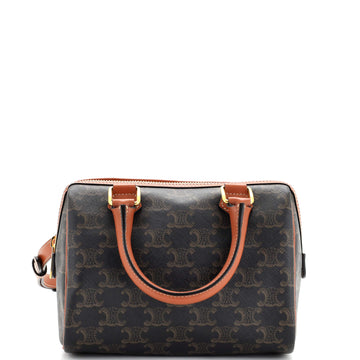 Celine Boston Bag Triomphe Coated Canvas Small