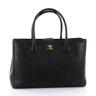Chanel Cerf Executive Tote Leather Medium Black 2512501