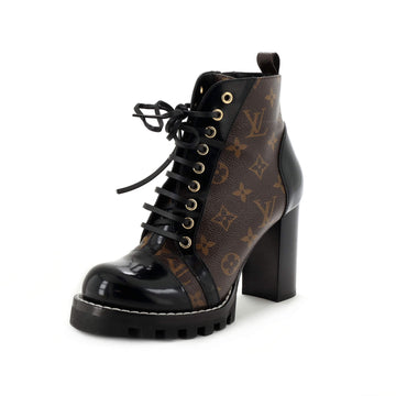 Louis Vuitton Women's Star Trail Ankle Boots Monogram Canvas with Patent