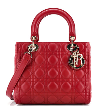 Christian Dior Lady Dior Bag Cannage Quilt Lambskin Medium