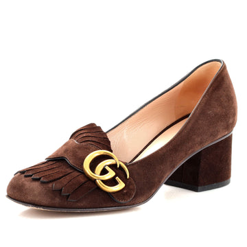 Gucci Women's GG Marmont Fringed Pumps Suede