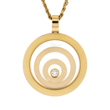 Chopard Happy Spirit Triple Circle Pendant Necklace 18K Yellow Gold with Diamond