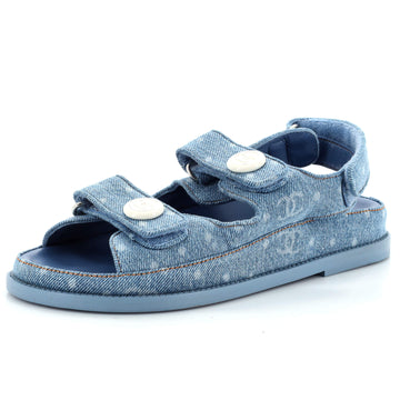 Chanel Women's Velcro Dad Sandals Printed Denim