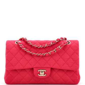 Chanel Classic Double Flap Bag Quilted Jersey Medium
