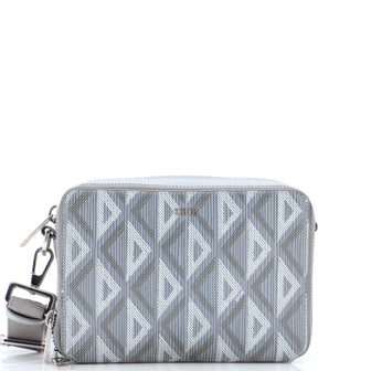 Christian Dior Double Zip Crossbody Pouch CD Diamond Coated Canvas